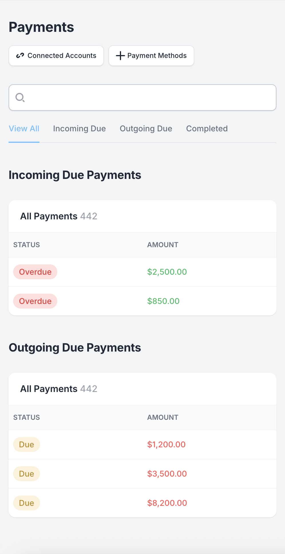 Payments & Records Mobile Screenshot